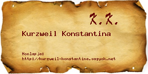 Kurzweil Konstantina névjegykártya